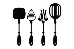 silhouette de cuisine outils vecteur noir éléments, nouveau, créatif, restaurant outils silhouette, vecteur accessoire Hôtel