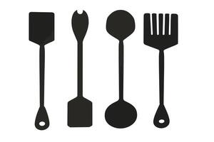 silhouette de cuisine outils vecteur noir éléments, nouveau, créatif, restaurant outils silhouette, vecteur accessoire Hôtel