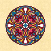 ornement magnifique carte avec floral rond coloré mandala vecteur illustration