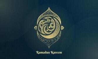 bleu islamique Contexte avec arabe calligraphie de Ramadan kareem dans scintillait conception pour Ramadan campagne. arabe texte signifier est Ramadan Karim. vecteur