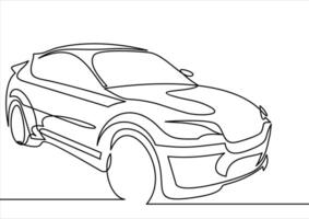 continu ligne dessin de moteur voiture vecteur