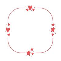 Cadre avec cœurs. la Saint-Valentin journée arrondi carré Contexte avec cœur Icônes. l'amour et romance. vecteur
