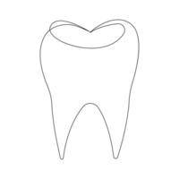 vecteur continu un ligne dessin de dent meilleur utilisation pour logo bannière illustration dentiste stomatologie médical concept