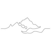 vecteur Montagne paysage continu un ligne art dessin concept de vacances minimaliste pro