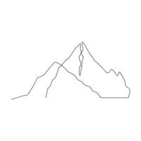 vecteur Montagne paysage continu un ligne art dessin concept de vacances minimaliste pro