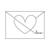 vecteur un ligne postal papier scellé sur enveloppe avec cœur proposition de l'amour et relation