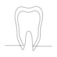 vecteur continu un ligne dessin de dent meilleur utilisation pour logo bannière illustration dentiste stomatologie médical concept