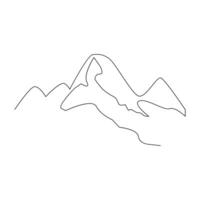 vecteur continu dans un ligne dessin de Montagne isolé sur blanc Contexte et minimaliste