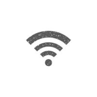 Wifi symbole icône dans grunge texture vecteur illustration