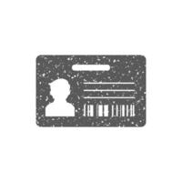 id carte icône dans grunge texture vecteur illustration