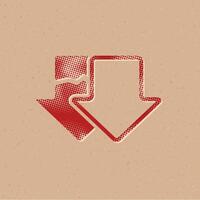 Télécharger La Flèche demi-teinte style icône avec grunge Contexte vecteur illustration