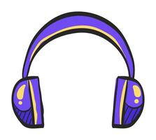 casque l'audio icône dans main tiré Couleur vecteur illustration