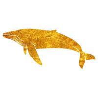 main tiré à bosse baleine dans or déjouer texture vecteur illustration
