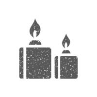 bougies icône dans grunge texture vecteur illustration