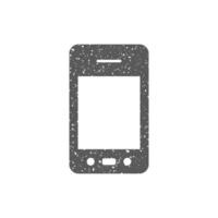 intelligent téléphone icône dans grunge texture vecteur illustration
