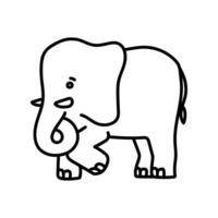 l'éléphant icône main tiré vecteur illustration