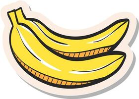 main tiré banane personnages dans autocollant style vecteur illustration