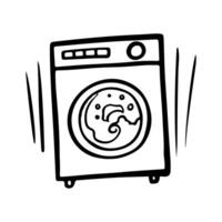 la lessive machine main tiré vecteur illustration