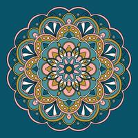 main tiré fleur mandala coloré vecteur illustration