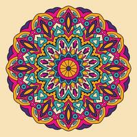 fleur cercle ornemental géométrique napperon modèle, mandala vecteur illustration