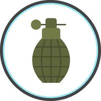 grenade plat cercle icône vecteur