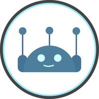 chatbot plat cercle icône vecteur