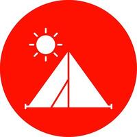 icône de cercle de glyphe de tente vecteur
