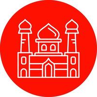 mosquée linéaire cercle multicolore conception icône vecteur