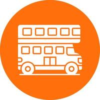 double autobus glyphe cercle icône vecteur