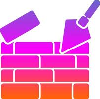 icône de gradient de glyphe de mur de briques vecteur