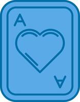 cœurs bleu ligne rempli icône vecteur