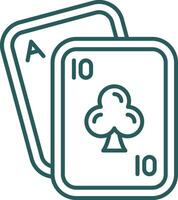 poker ligne pente vert icône vecteur