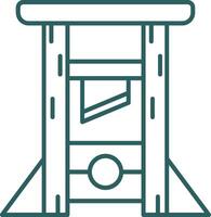 guillotine ligne pente vert icône vecteur