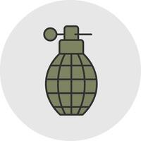 grenade ligne rempli lumière cercle icône vecteur