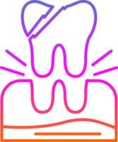 icône de gradient de ligne dextraction dentaire vecteur