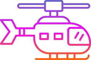 icône de dégradé de ligne d'hélicoptère vecteur