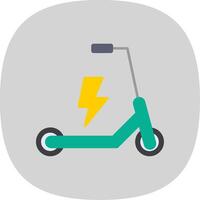 électrique scooter plat courbe icône vecteur