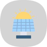 solaire panneau plat courbe icône vecteur
