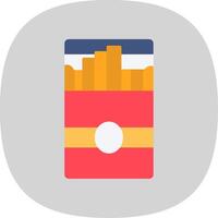 cigarette pack plat courbe icône vecteur