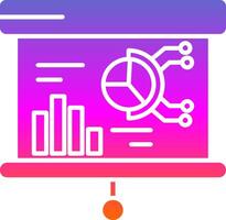 icône de dégradé de glyphe de présentation vecteur
