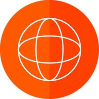 globe ligne rouge cercle icône vecteur