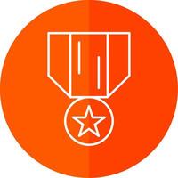 médaille de honneur ligne rouge cercle icône vecteur