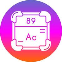 actinium glyphe pente cercle icône vecteur