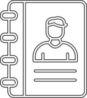 icône de vecteur de carnet de contacts