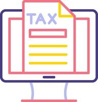 icône de vecteur de taxe en ligne