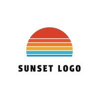 le coucher du soleil logo conception concept ancien rétro Bande style vecteur