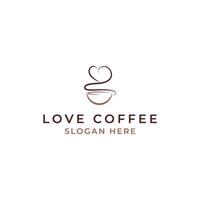 l'amour café logo conception concept pour affaires café magasin vecteur