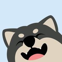 mignonne shiba inu chien visage noir et bronzer, vecteur illustration