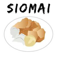 siomai indonésien nourriture dessin animé illustration vecteur