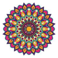 fleur mandala coloré vecteur illustration